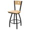 Holland Bar Stool Co 36" Swivel Counter Stool, Nickel Finish, Nat Back, Nat Maple Seat 83036BWNatMplBNatMpl - alternate 1